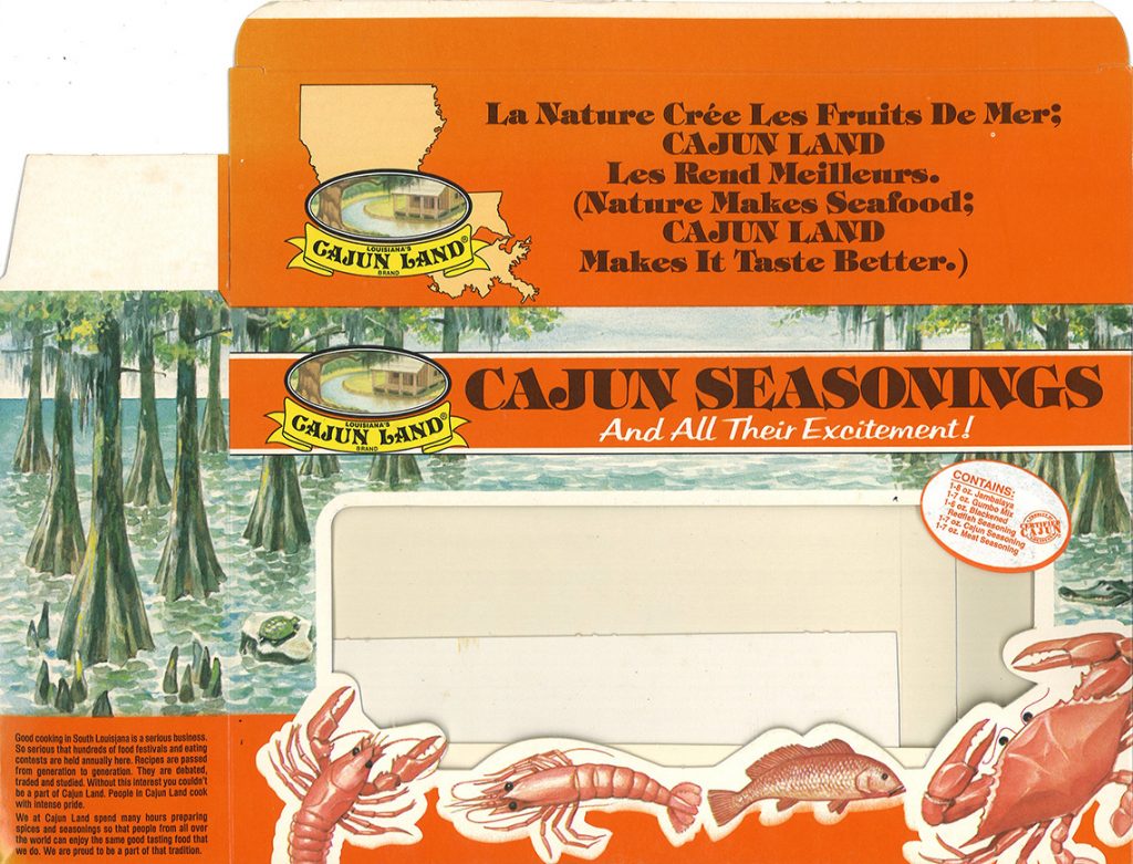 Front of Cajun Land Cajun Seasonings Package