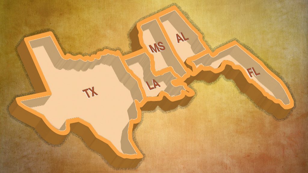 Southeast US Southeastern United States Map